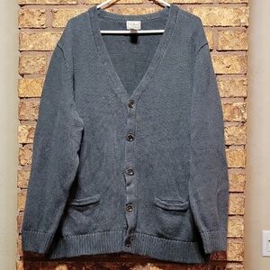 L.L. Bean Women's Button Cotton Cardigan Dark Green Sweater Size XXL